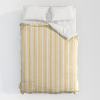 Trendy Large Yellow Butter French Mattress Ticking Double Stripes Duvet Cover Gallery Image 6