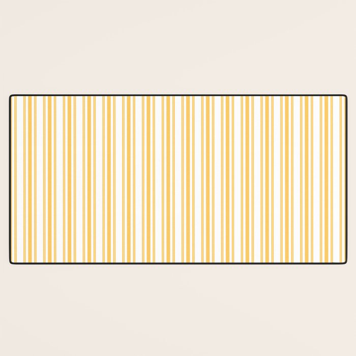 Trendy Large Yellow Butter French Mattress Ticking Double Stripes Desk Mat Gallery Image 3