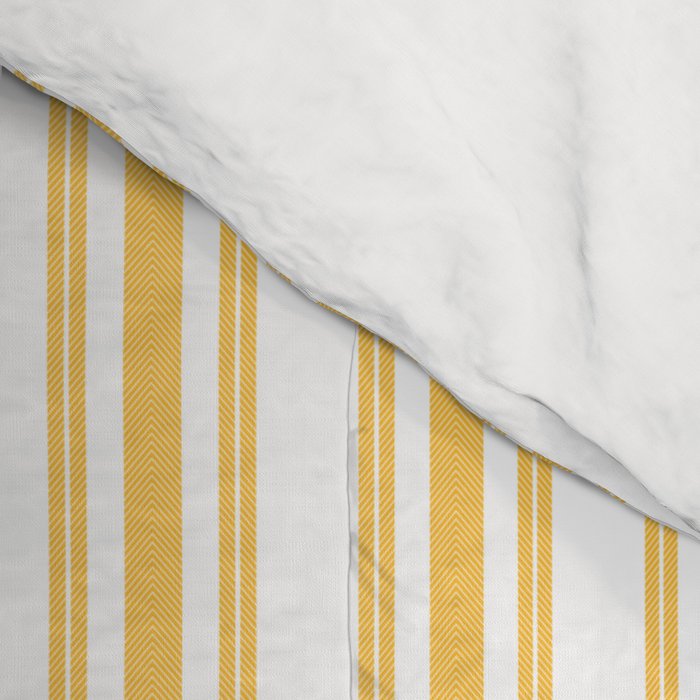 Trendy Large Yellow Butter French Mattress Ticking Double Stripes Comforter Gallery Image 4