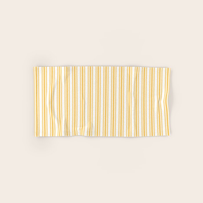 Trendy Large Yellow Butter French Mattress Ticking Double Stripes Bath Towel Gallery Image 1
