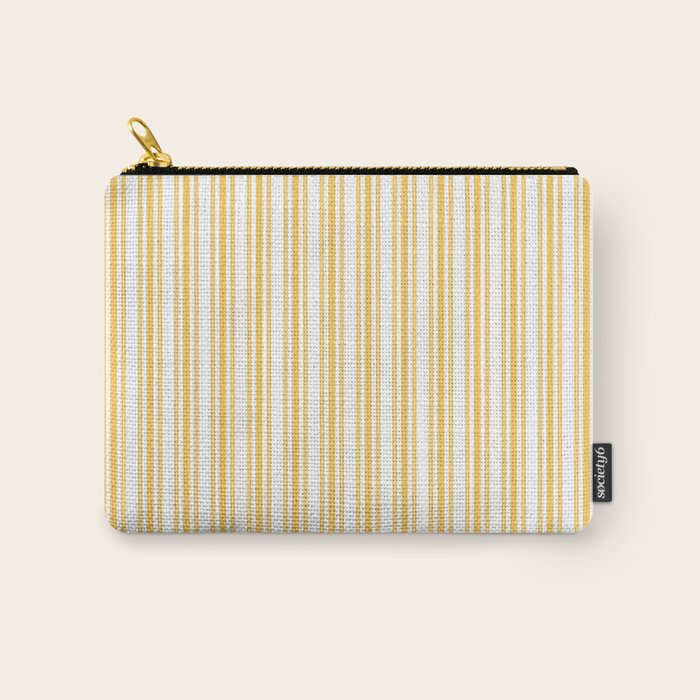 Trendy Large Yellow Butter French Mattress Ticking Double Stripes Carry All Pouch Gallery Image 1