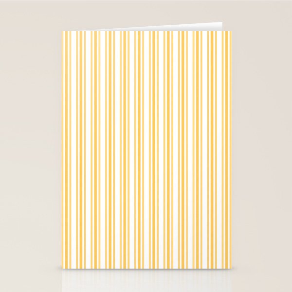 Trendy Large Yellow Butter French Mattress Ticking Double Stripes Stationery Card Gallery Image 2