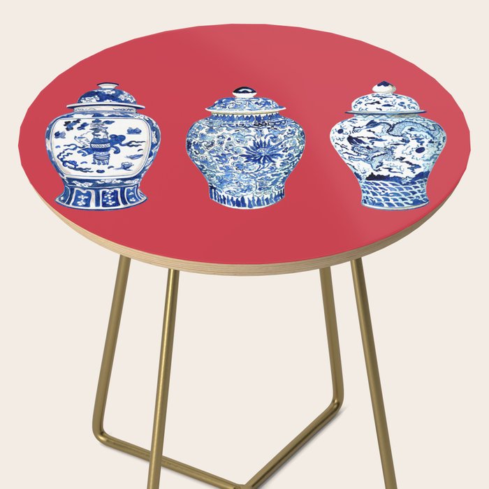 GINGER JAR TRIO ON RED Side Table Gallery Image 2
