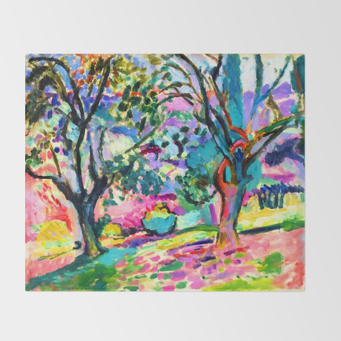 Henri Matisse Olive Trees at Collioure Throw Blanket Gallery Image 2
