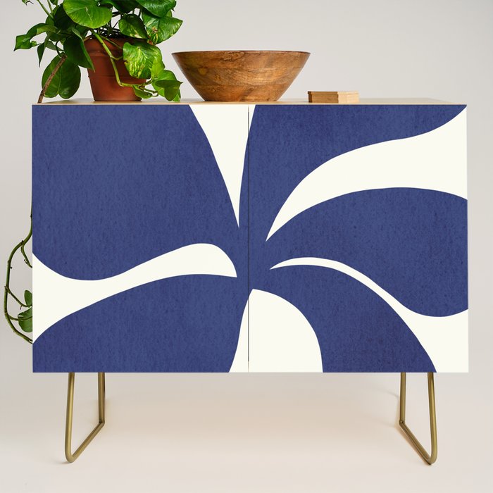 Abstract-botanical 16 blue Credenza Gallery Image 1