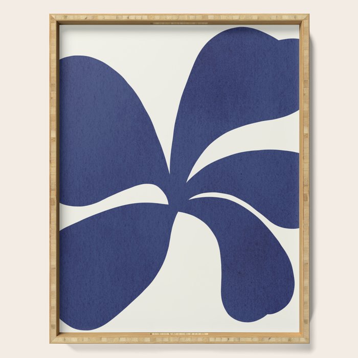 Abstract-botanical 16 blue Serving Tray Gallery Image 1