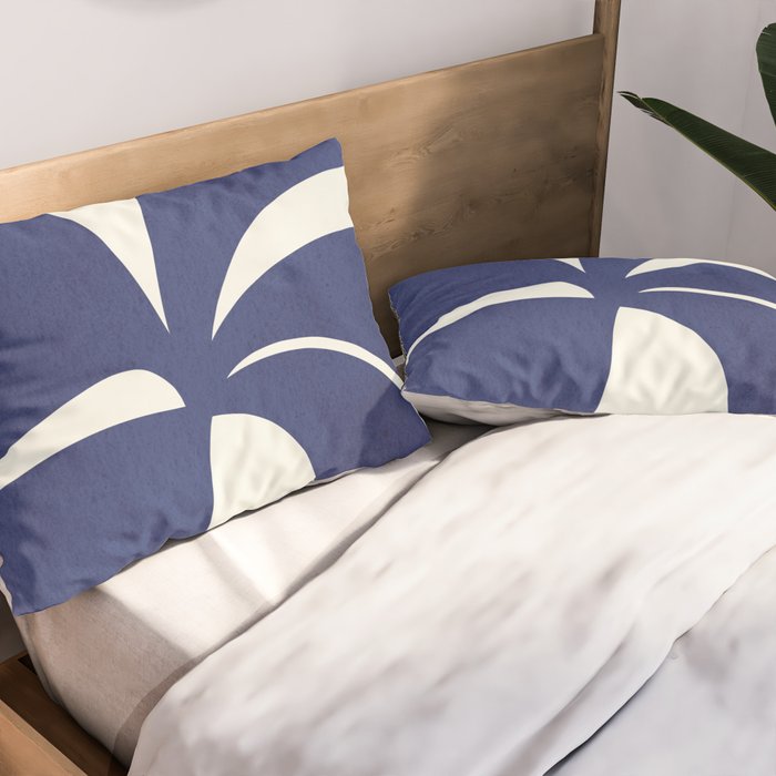 Abstract-botanical 16 blue Pillow Sham Gallery Image 2