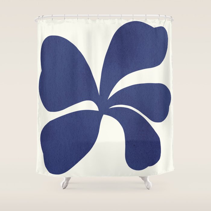 Abstract-botanical 16 blue Shower Curtain Gallery Image 1