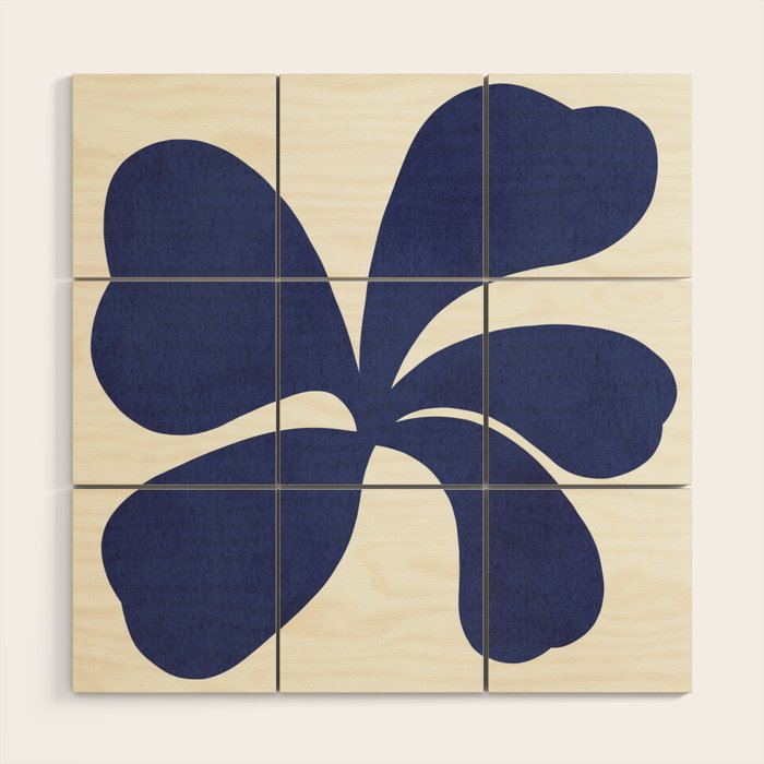 Abstract-botanical 16 blue Wood Wall Art Gallery Image 1