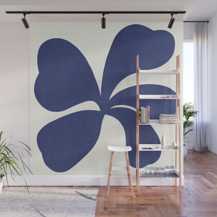 Abstract-botanical 16 blue Wall Mural Gallery Image 1