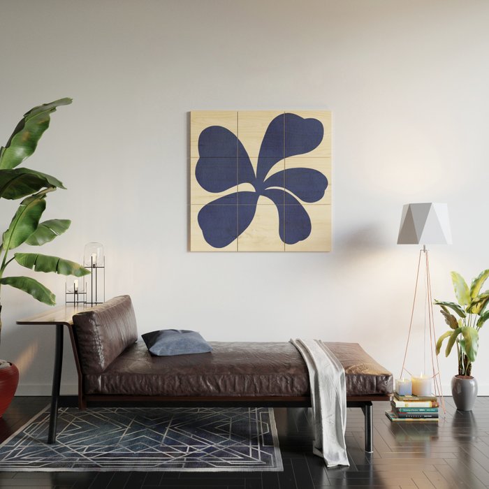 Abstract-botanical 16 blue Wood Wall Art Gallery Image 2