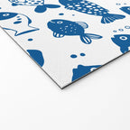 Blue Fish Pattern Minimal Coastal Ocean Welcome Mat Gallery Image 2