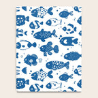 Blue Fish Pattern Minimal Coastal Ocean Notebook Gallery Image 4