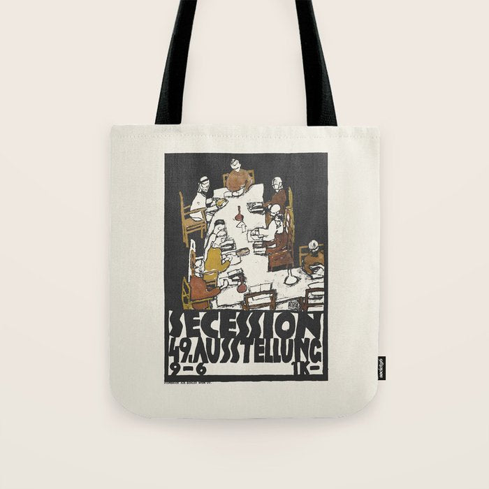 Egon Schiele Vintage Exhibition Poster, 1918 Tote Bag Gallery Image 1