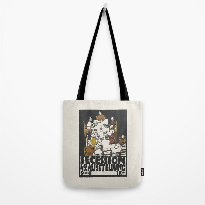 Egon Schiele Vintage Exhibition Poster, 1918 Tote Bag Gallery Image 2