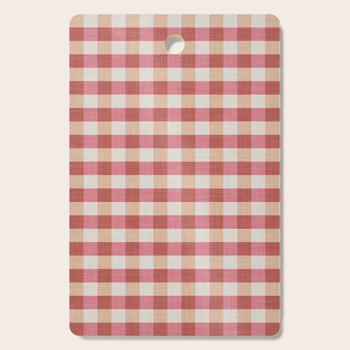 Cozy Gingham in Pink Cutting Board Gallery Image 1