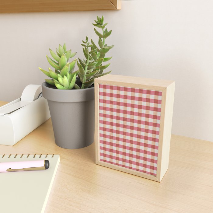 Cozy Gingham in Pink Mini Art Print Gallery Image 2