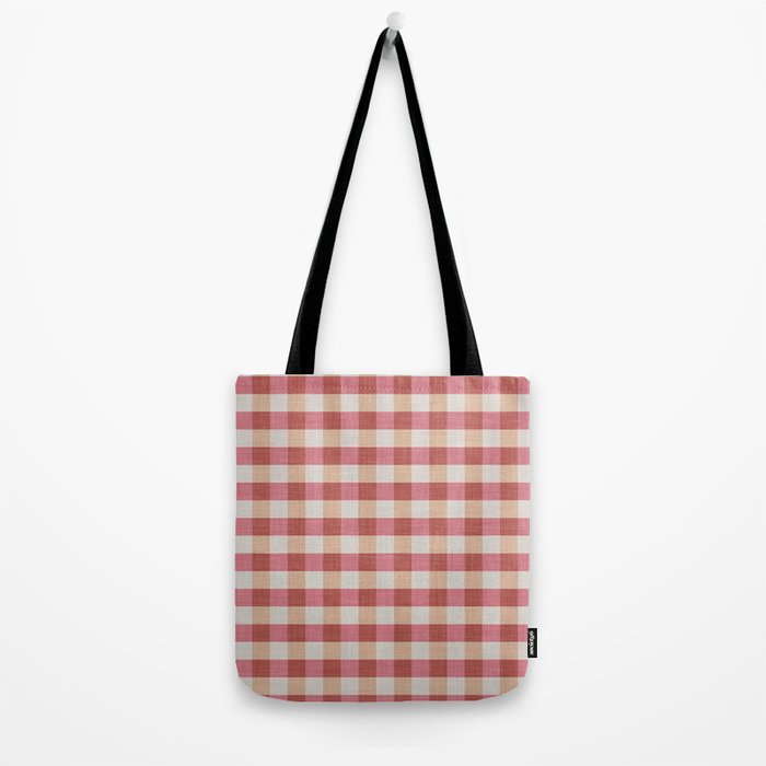 Cozy Gingham in Pink Tote Bag Gallery Image 2