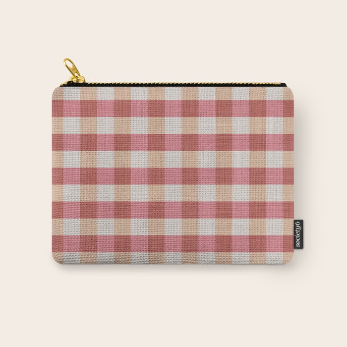 Cozy Gingham in Pink Carry All Pouch Gallery Image 1
