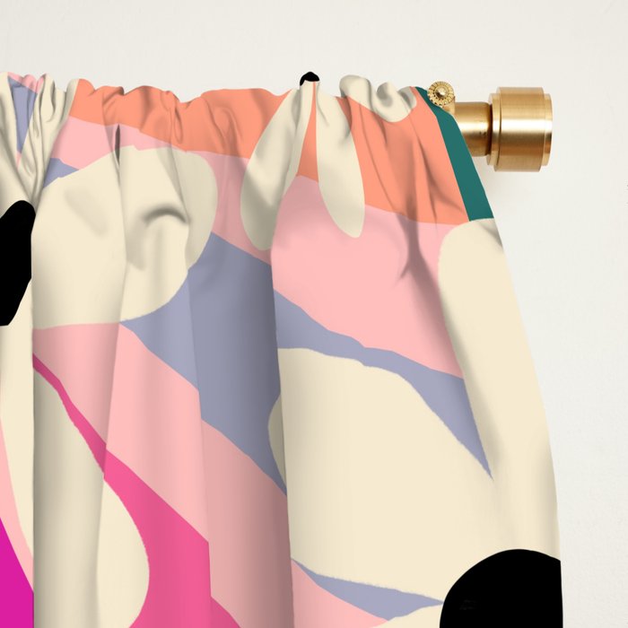 Retro Psychedelic Daisy Flower - Rainbow Color Window Curtain Gallery Image 2