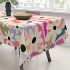 Retro Psychedelic Daisy Flower - Rainbow Color Tablecloth Gallery Image 3