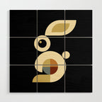 white rabbit modern Wood Wall Art Gallery Image 1