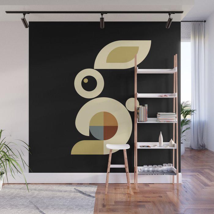 white rabbit modern Wall Mural Gallery Image 1