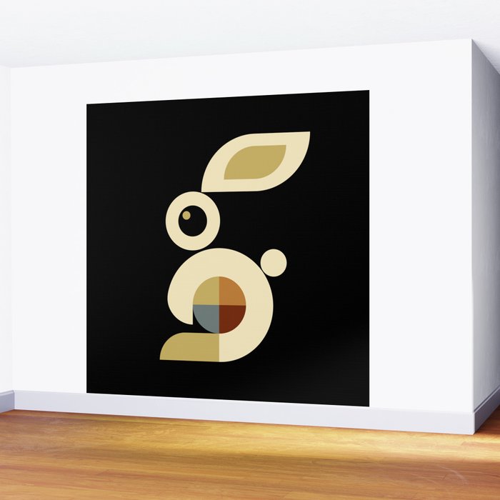 white rabbit modern Wall Mural Gallery Image 2