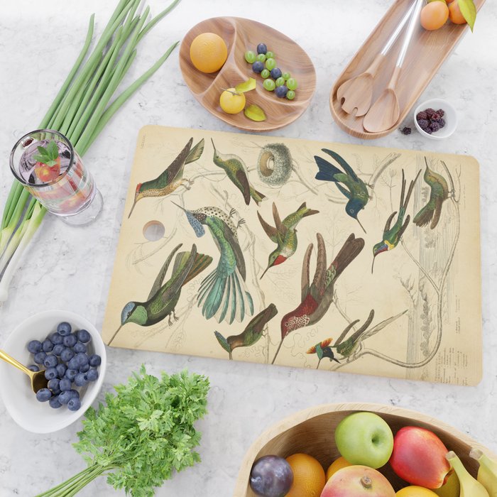 Hummingbirds from The Edinburgh Journal, 1835 (benefitting The Nature Conservancy) Cutting Board Gallery Image 2