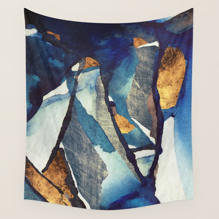 Cobalt Abstract Wall Tapestry Gallery Image 1