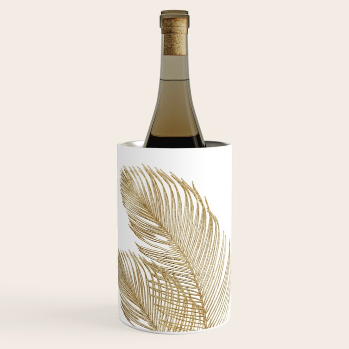 Palm Leaves Finesse Line Art with Gold Foil #2 #minimal #decor #art #society6 Wine Chiller Gallery Image 2