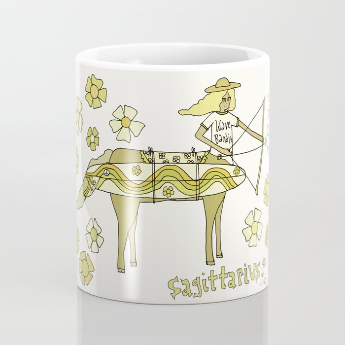 sagittarius zodiac wave bandit // retro surf art by surfy birdy Coffee Mug Gallery Image 4