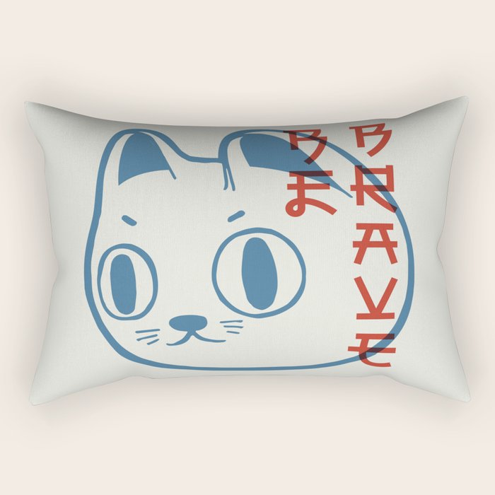 Brave Skater Cat Rectangular Pillow Gallery Image 1
