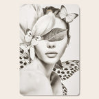PORTRAIT /Woman with flower and butterflies Cutting Board Gallery Image 1