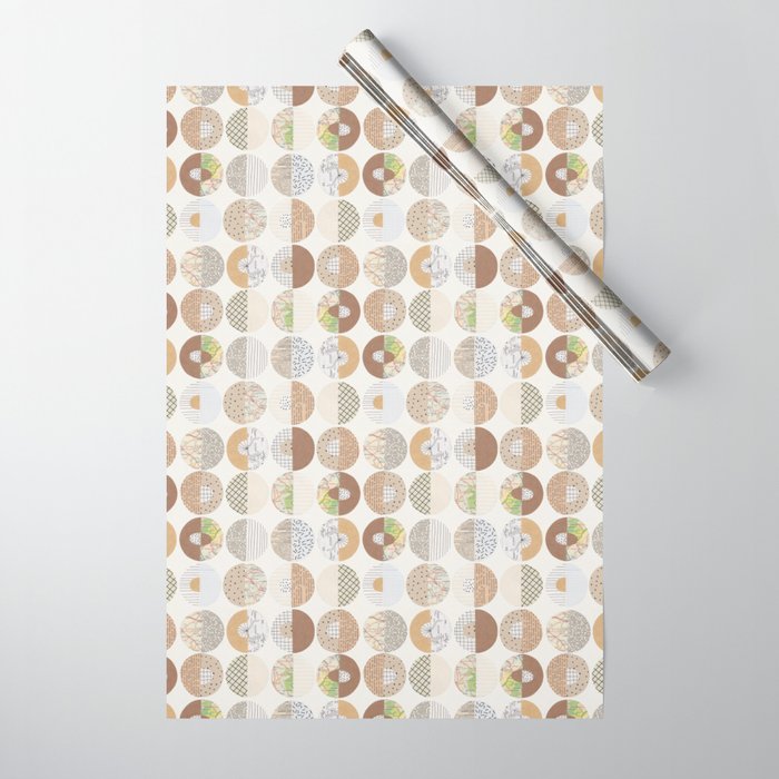 Patterned Circles: Maps & Kraft Paper Wrapping Paper Gallery Image 1