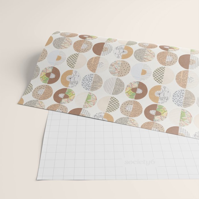 Patterned Circles: Maps & Kraft Paper Wrapping Paper Gallery Image 2