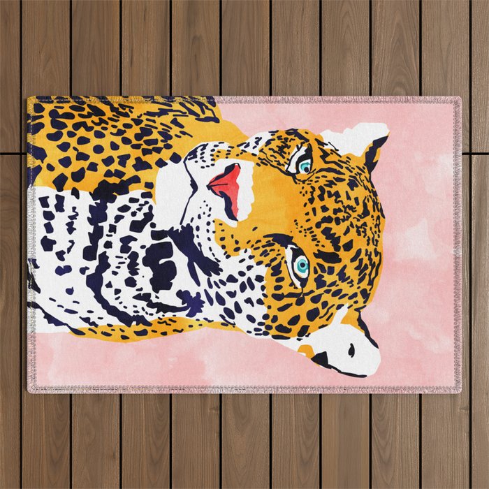 The Leopard Portrait Outdoor Rug Gallery Image 1
