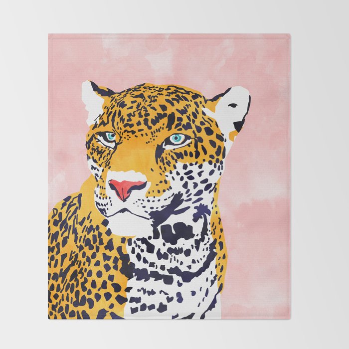 The Leopard Portrait Throw Blanket Gallery Image 2
