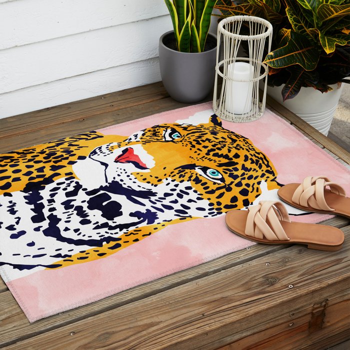 The Leopard Portrait Outdoor Rug Gallery Image 2