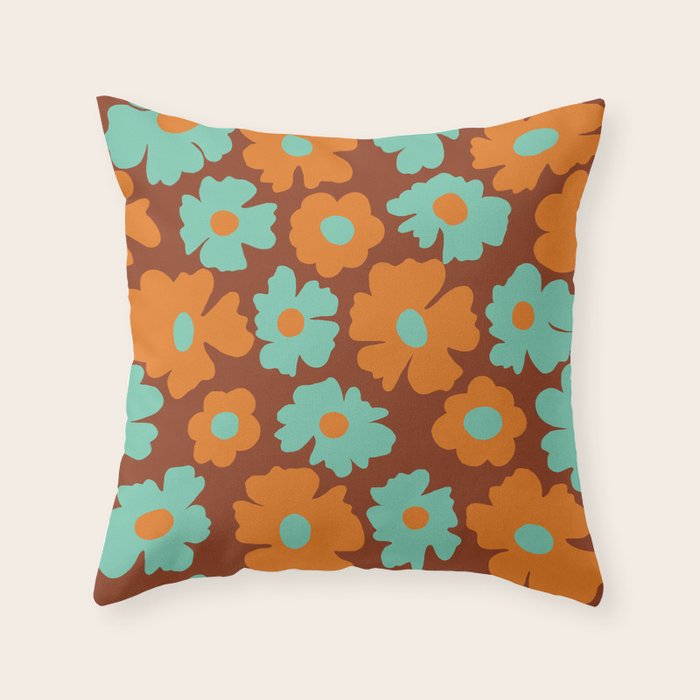 70's Retro print Throw Pillow Gallery Image 6