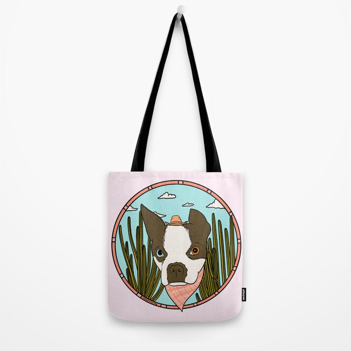 Cowboy Dog- Clover Boston Tote Bag Gallery Image 2