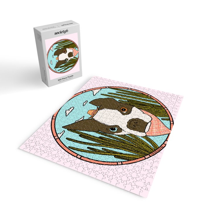 Cowboy Dog- Clover Boston Jigsaw Puzzle Gallery Image 2