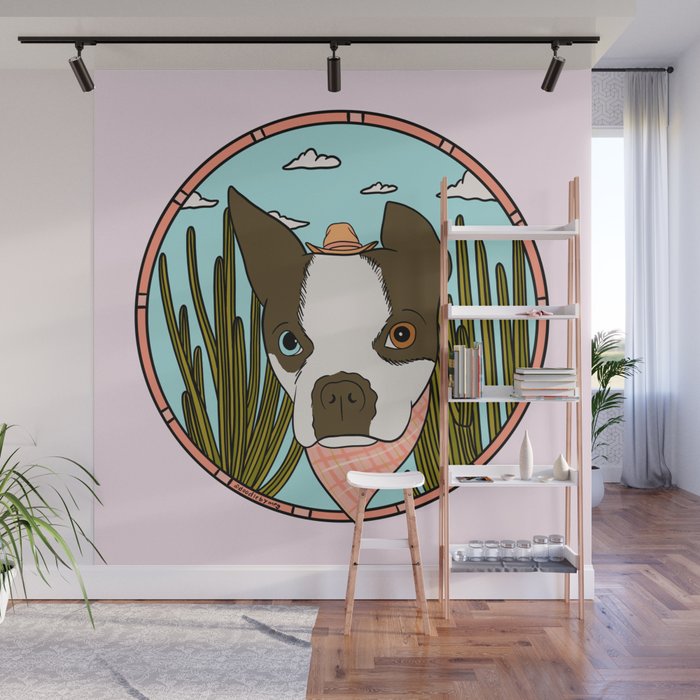 Cowboy Dog- Clover Boston Wall Mural Gallery Image 1