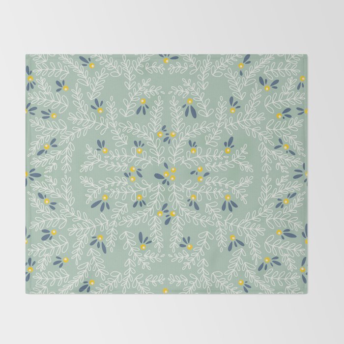 Wonderful holiday joy twigs mint Throw Blanket Gallery Image 2