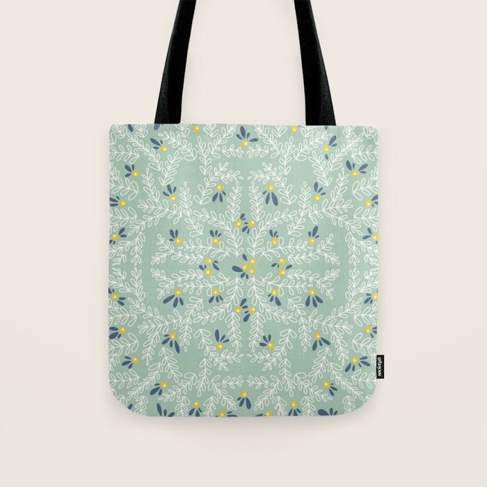 Wonderful holiday joy twigs mint Tote Bag Gallery Image 1