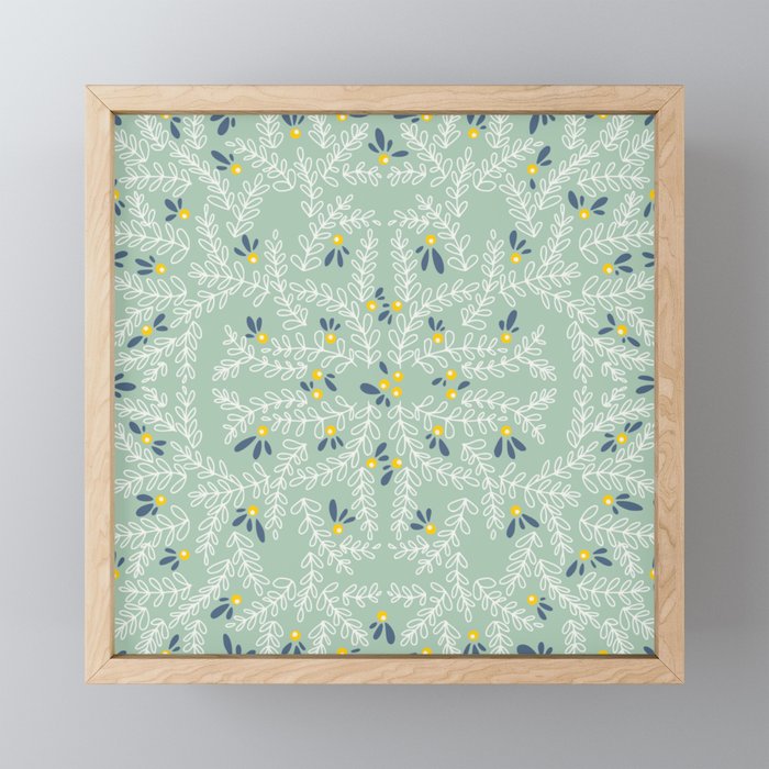 Wonderful holiday joy twigs mint Mini Art Print Gallery Image 1