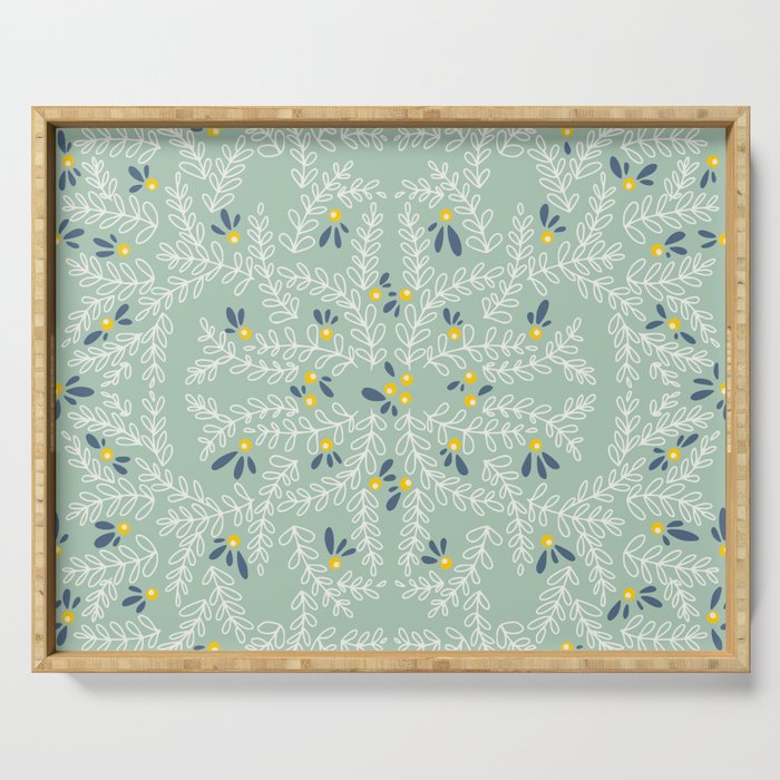 Wonderful holiday joy twigs mint Serving Tray Gallery Image 1
