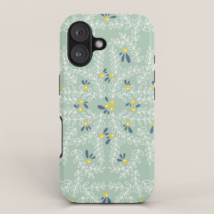 Wonderful holiday joy twigs mint iPhone Case Gallery Image 1