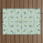 Wonderful holiday joy twigs mint Outdoor Rug Gallery Image 1