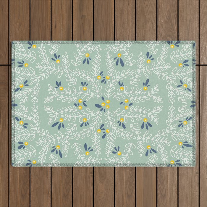 Wonderful holiday joy twigs mint Outdoor Rug Gallery Image 1